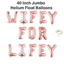 WIFEY FOR LIFEY 40 "letra Globos gigantes Banner de boda Banner de despedida de soltera Globo de compromiso Decoración de despedida de soltera Guirnalda de fiesta de Bach Divertida - SACASUSA
